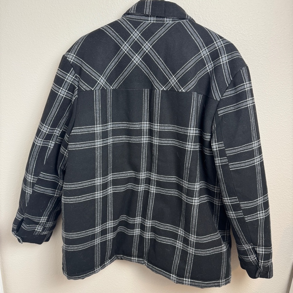 Broken Promises Warrior Black & Grey Plaid Flannel Jacket Size XL Unisex - Picture 5 of 14
